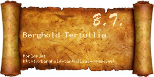 Berghold Tertullia névjegykártya